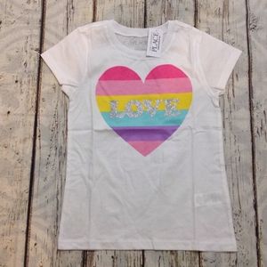 Girls Rainbow Heart Love Shirt